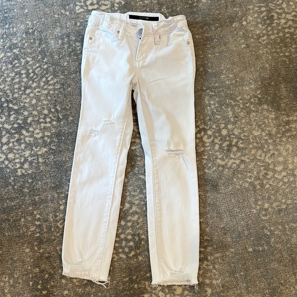 JOES WHITE DISTRESSED KIDS SKINNY JEANS SIZE 7 - Picture 2 of 12